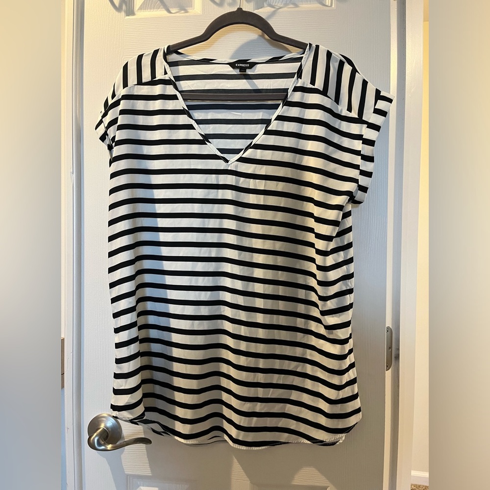 Express black and white shirt- size Large